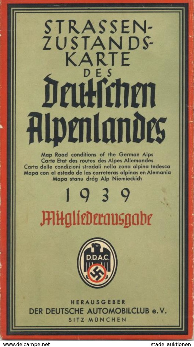 WK II Mannheim (6800) Straßenzustandskarte Des Deutschen Alpenlandes 1939 II - War 1939-45