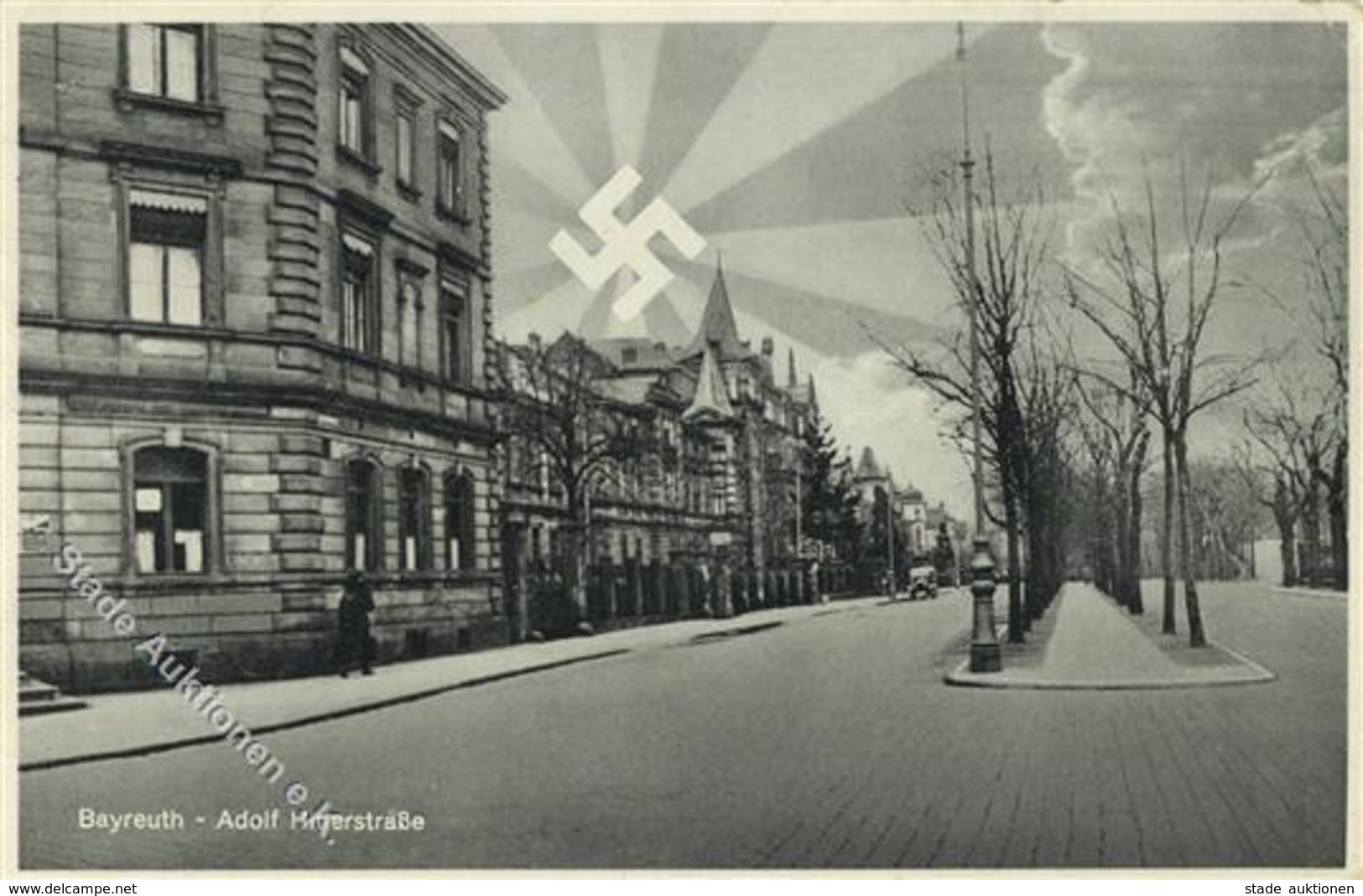 Aufgehende Sonne WK II - BAYREUTH - Adolf Hitlerstrasse I-II - War 1939-45