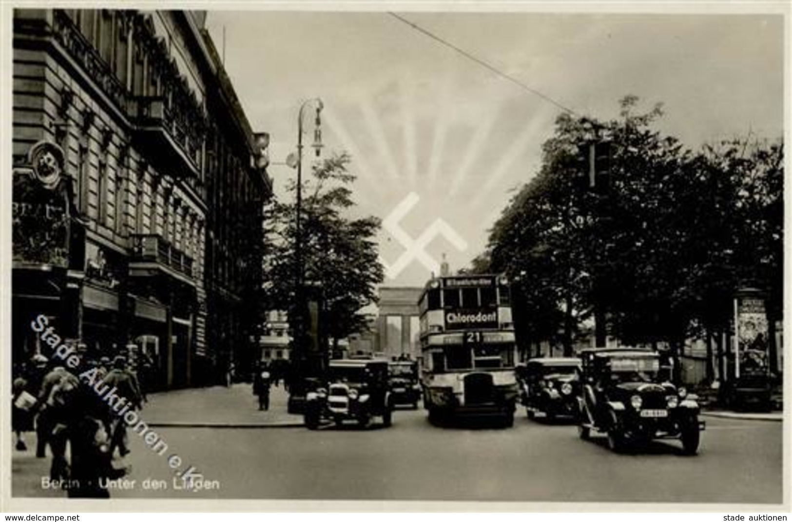 Aufgehende Sonne WK II - BERLIN - Unter Den Linden I-II - War 1939-45
