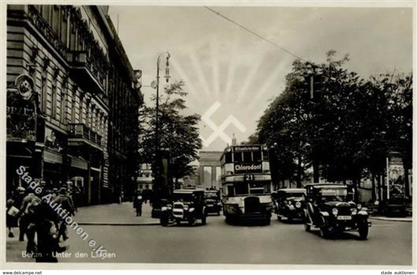 Aufgehende Sonne WK II - BERLIN - Unter Den Linden I-II - Weltkrieg 1939-45