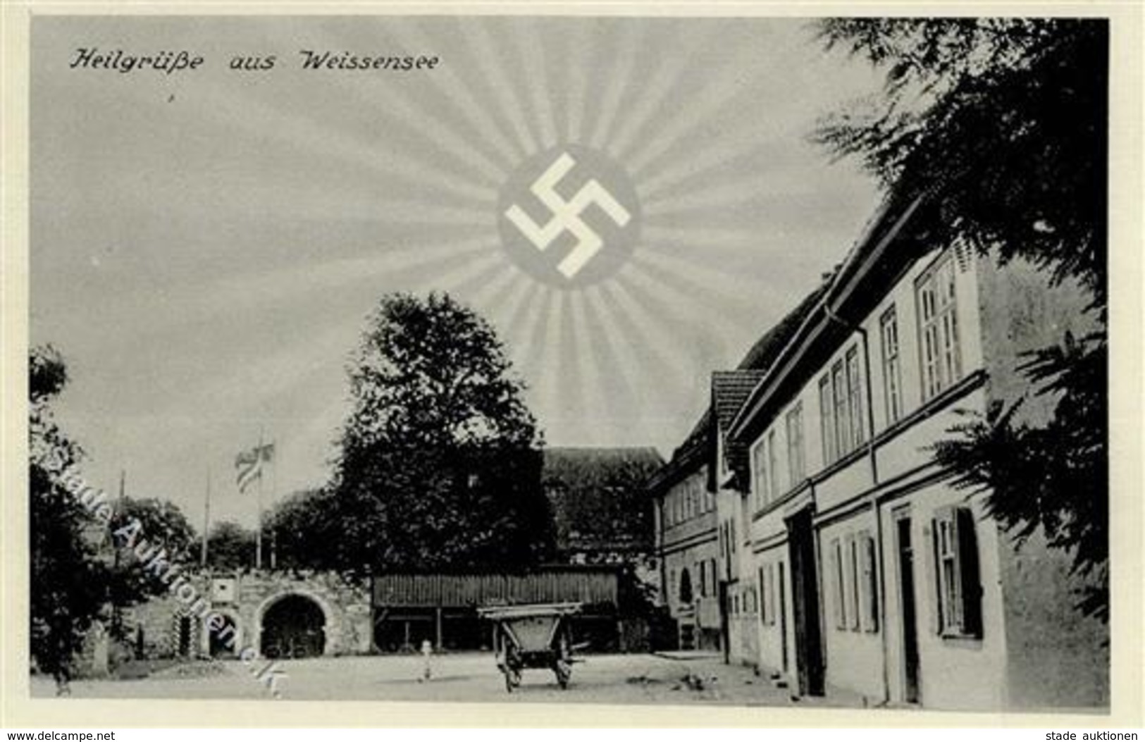 Aufgehende Sonne WK II - Heilgrüße Aus WEISSENSEE,Thüringen , Ecke Gestoßen! - Weltkrieg 1939-45