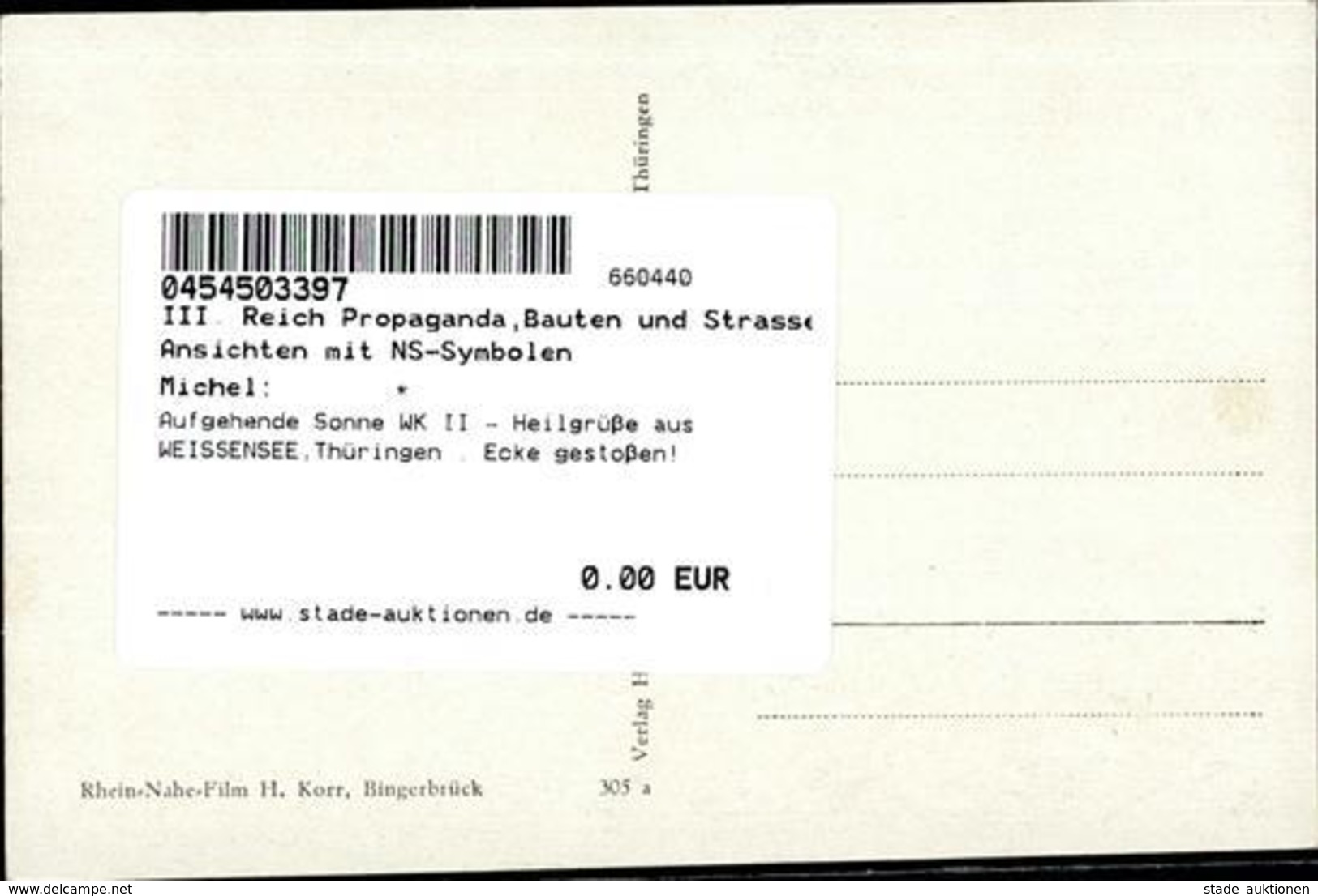 Aufgehende Sonne WK II - Heilgrüße Aus WEISSENSEE,Thüringen , Ecke Gestoßen! - Guerra 1939-45