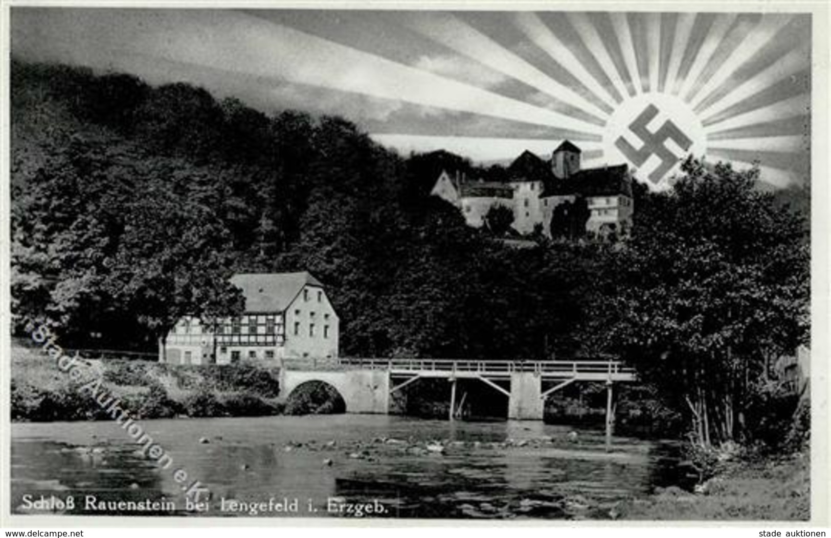 Aufgehende Sonne WK II - LENGEFELD,Erzgeb. - Schloß RAUENSTEIN 1933 I - Weltkrieg 1939-45