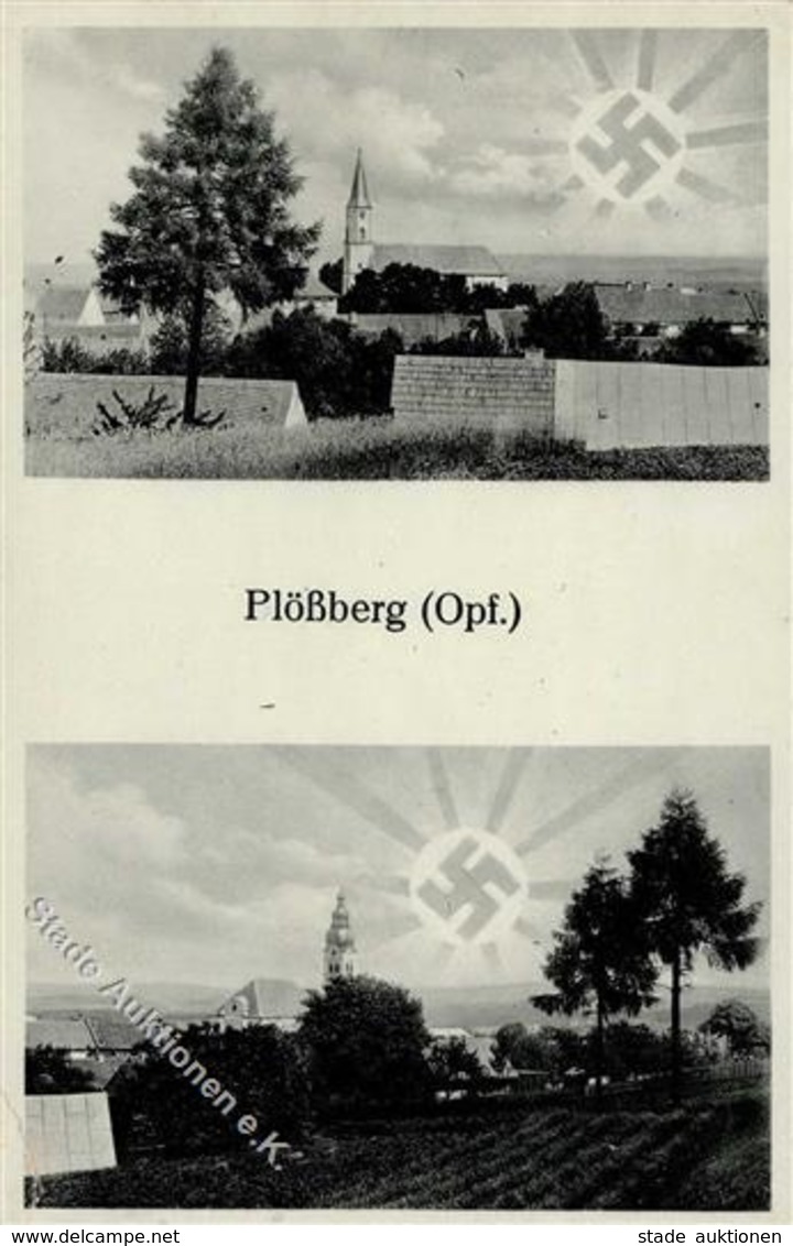 Aufgehende Sonne WK II Plößberg (8591) WK II  Foto AK I-II (Eckbug) - War 1939-45