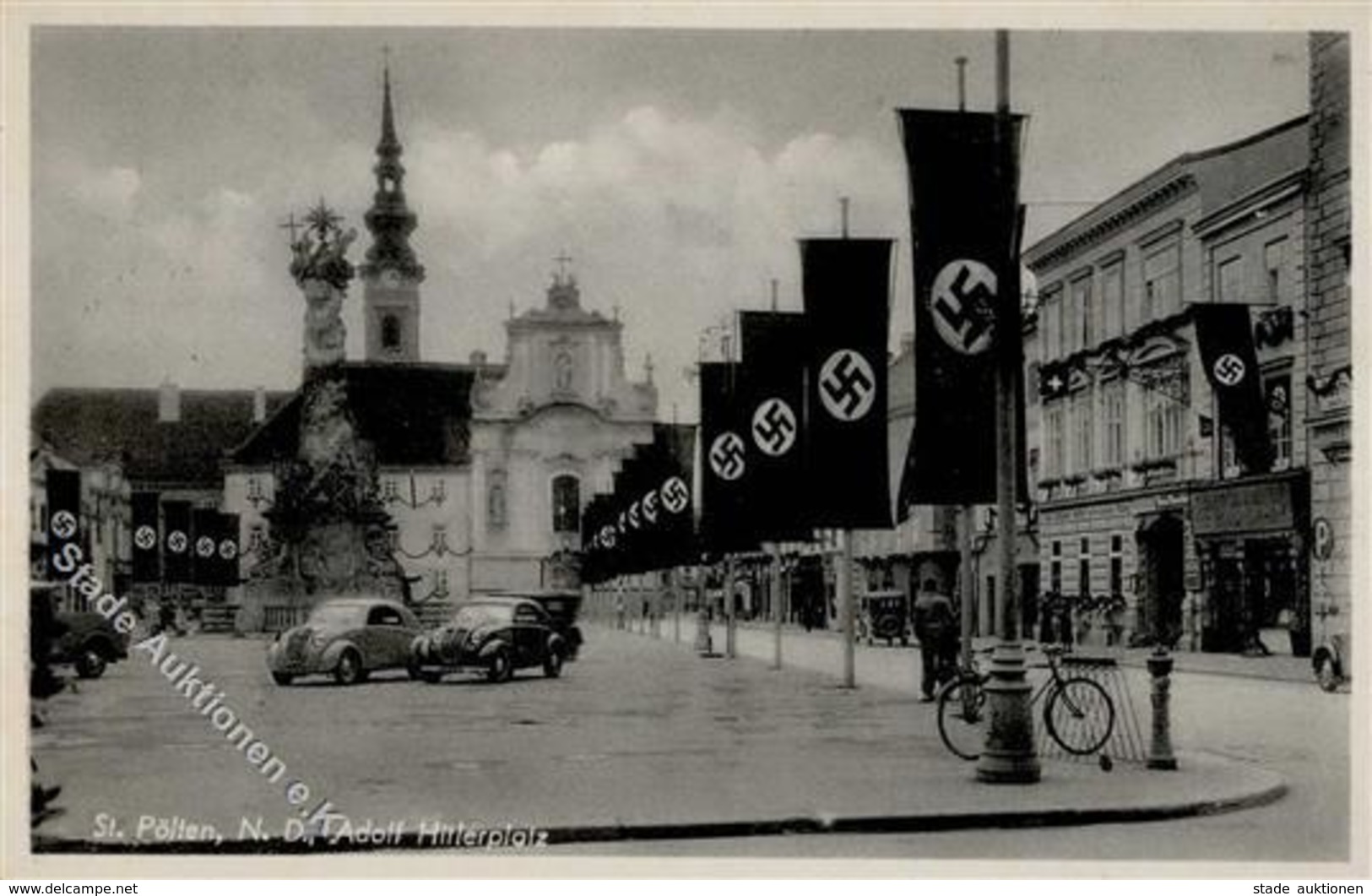 SANKT PÖLTEN WK II - Adolf Hitler-Platz Im Flaggenschmuck I - War 1939-45