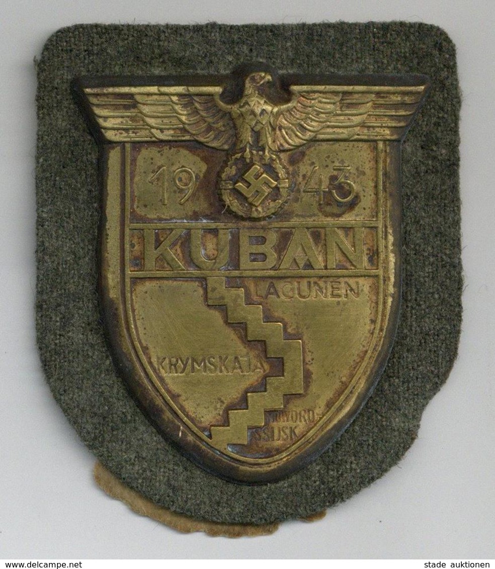 WK II Orden Kubanschild Silber Auf Feldgrauem Tuch Für Das Heer Und Die Waffen-SS I-II - Oorlog 1939-45