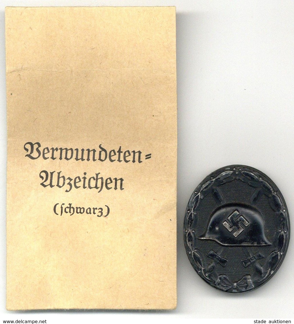 WK II Orden MILITARIA - VERWUNDETEN-ABZEICHEN (schwarz) Mit Tüte I - Weltkrieg 1939-45