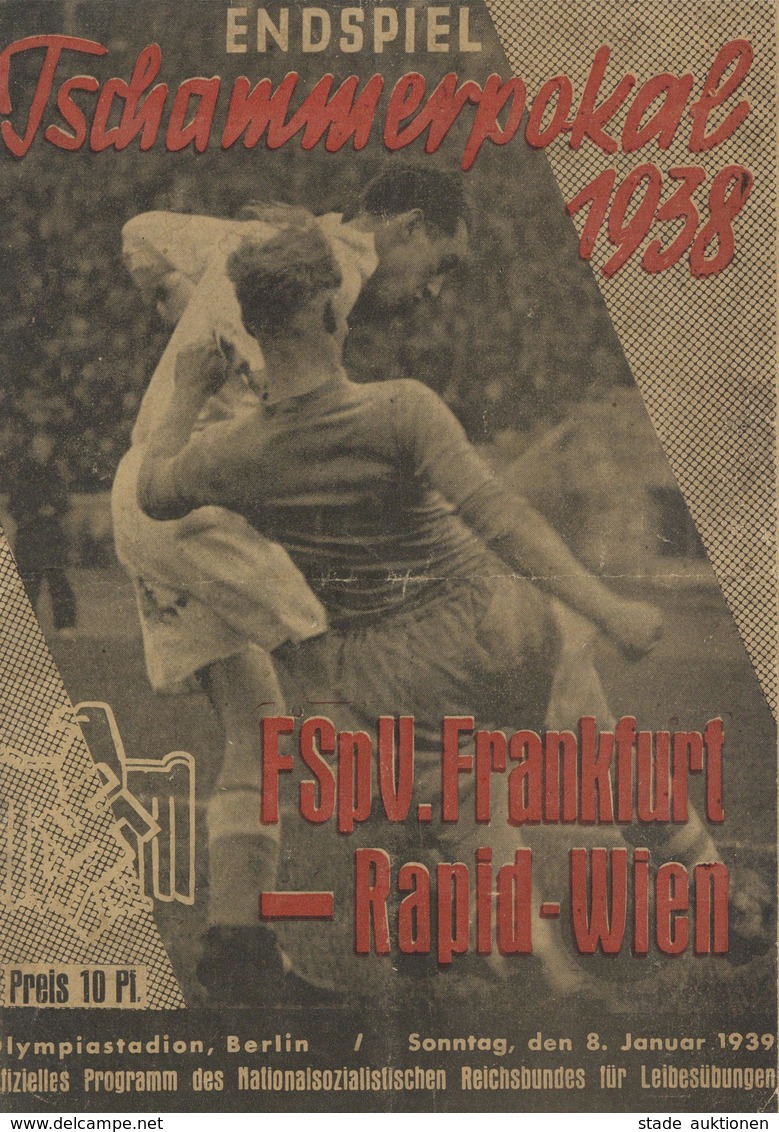 Buch WK II Broschüre Endspiel Tschammerpokal 1938 FSpV Frankfurt - Rapid-Wien II - Weltkrieg 1939-45
