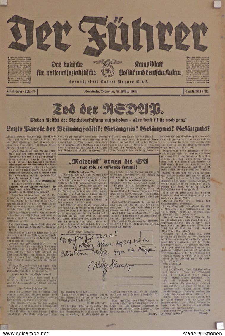 Buch WK II Der Führer 5. Jahrg. Folge 76 1931 Hrsg. Wagner, Norbert II - War 1939-45