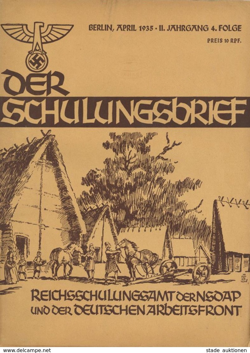 Buch WK II Der Schulungsbrief II. Jahrgang 1935 Sammelbinder Mit 12 Heften II (altersbedingte Gebrauchsspuren) - War 1939-45