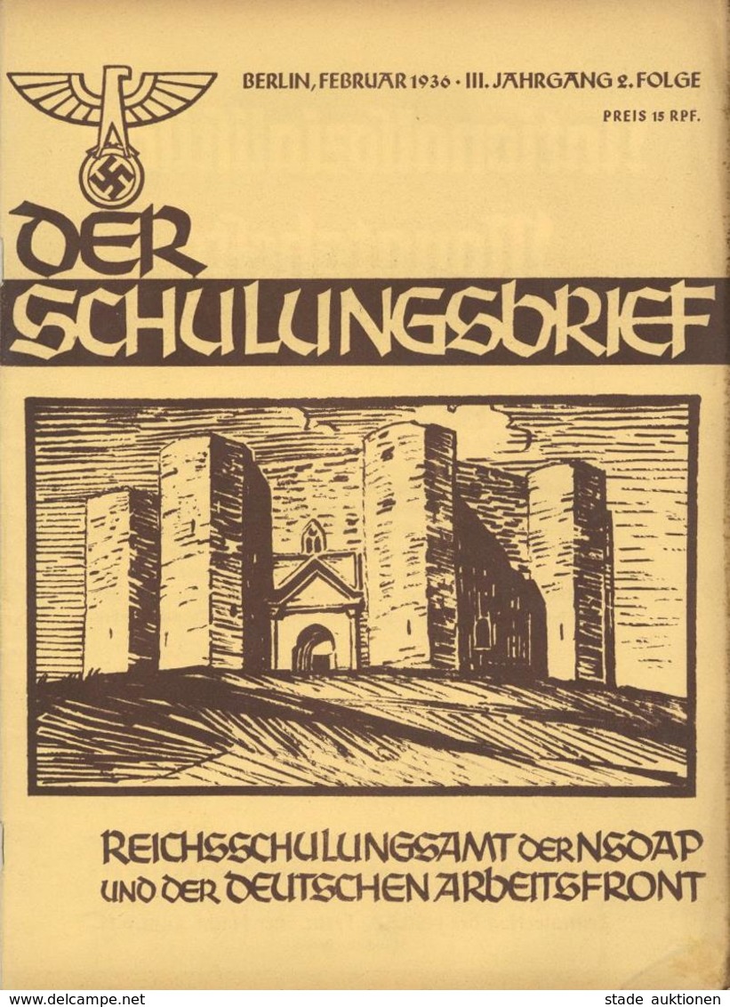 Buch WK II Der Schulungsbrief III. Jahrgang 1936 Sammelbinder Mit 12 Heften II (altersbedingte Gebrauchsspuren) - War 1939-45