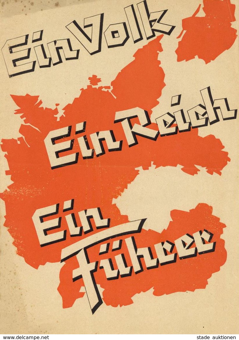 Buch WK II Ein Volk Ein Reich Ein Führer 13 Seiten Abbildungen II (fleckig) - War 1939-45