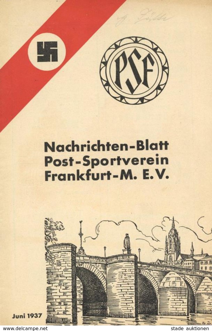 Buch WK II Frankfurt (6000) Nachrichtenblatt Post-Sportverein E. V. 1937 24 Seiten Viele Abbildungen II - War 1939-45