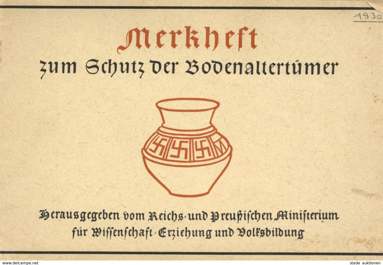 Buch WK II Merkheft Zum Schutz Der Bodenaltertümer Wort Und Zusammenstellung Der Bilder Buttler, Werner Dr. II - War 1939-45