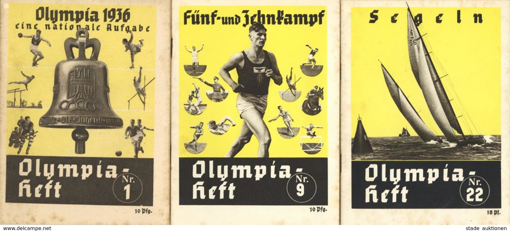 Buch WK II Olympia 1936 Lot Mit 26 Heften Kompl. Hrsg. Propaganda Ausschuss Amt Für Sportwerbung Verlag Braun & Co. Sehr - War 1939-45