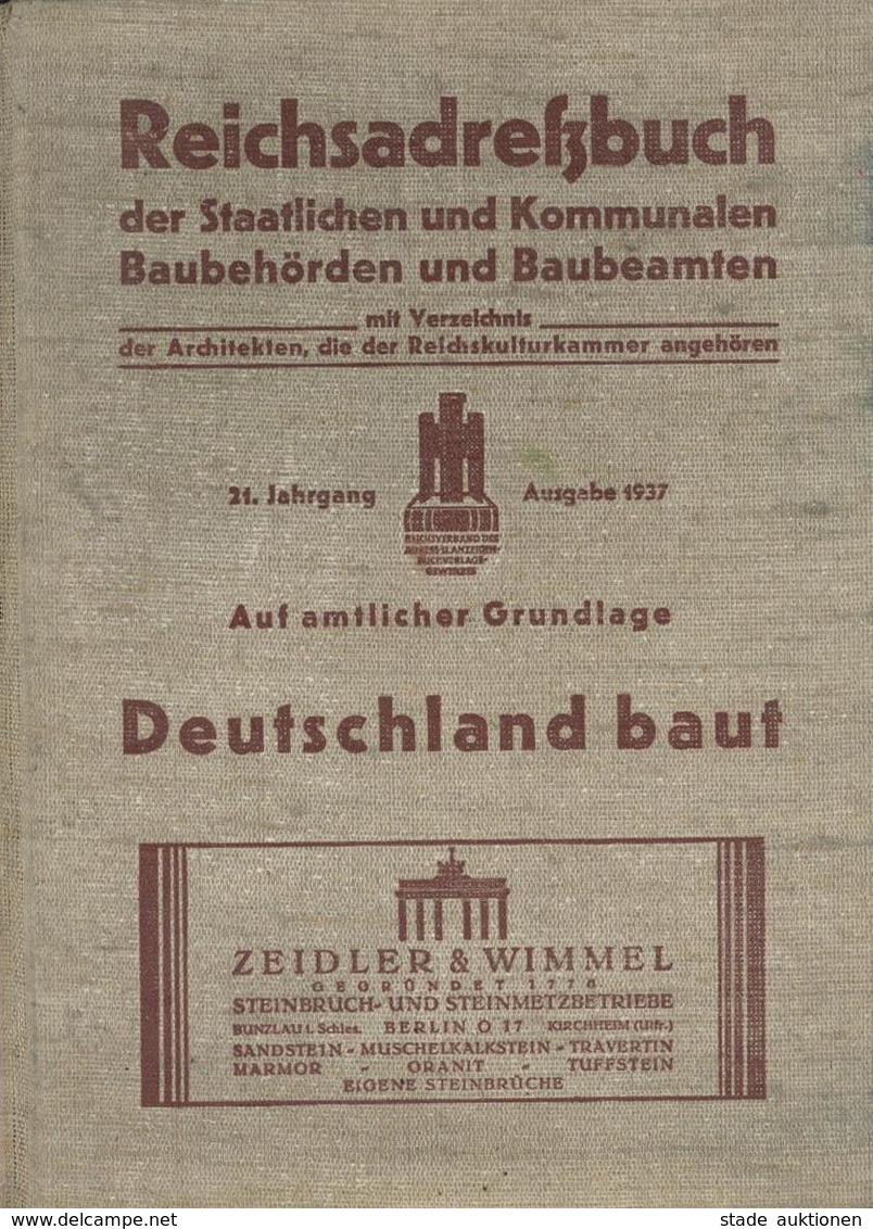 Buch WK II Reichsadressbuch Der Staatlichen Und Kommunalen Baubehörden Und Baubeamten 1937 II (altersbedingte Gebrauchss - War 1939-45