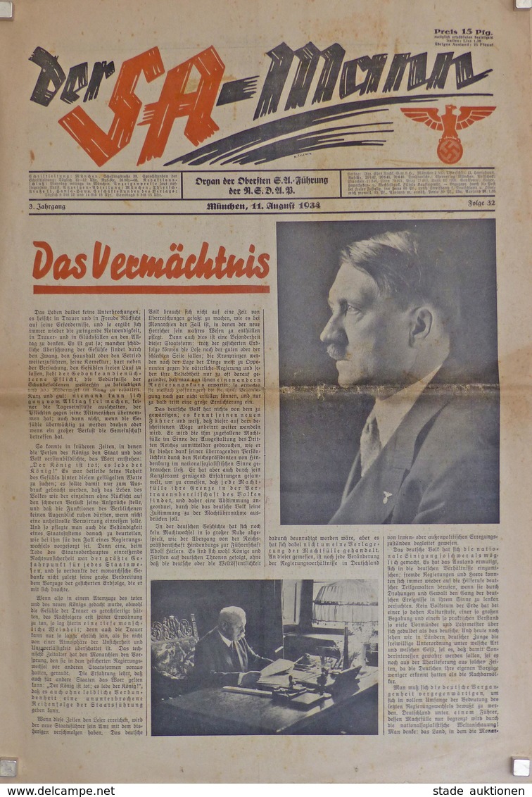 Buch WK II Zeitung Der SA Mann Organ Der Obersten SA-Führung Der NSDAP 1934 II Journal - War 1939-45