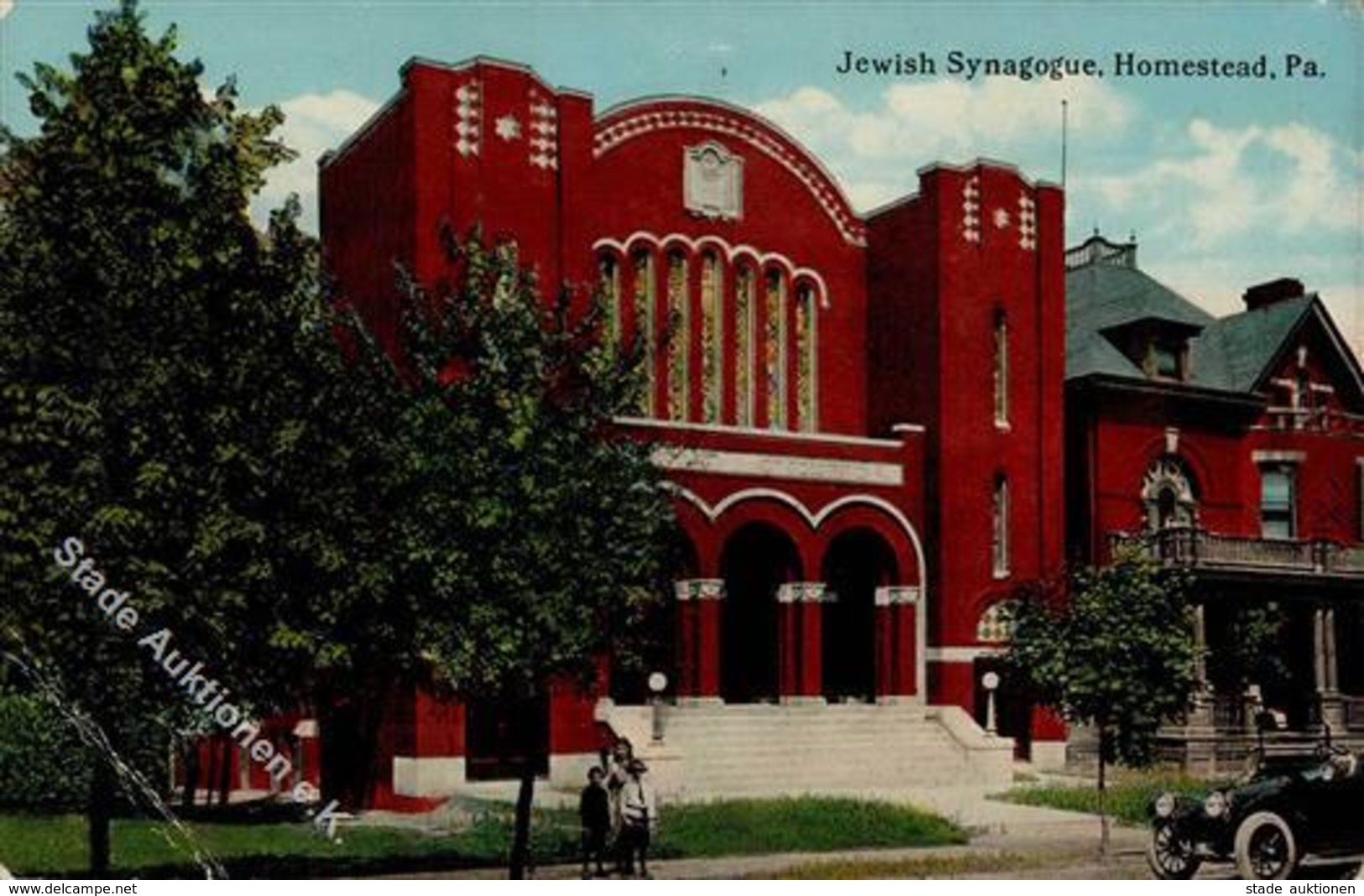 Synagoge Homestead Pa. USA I-II (Eckbug) Synagogue - Judaika