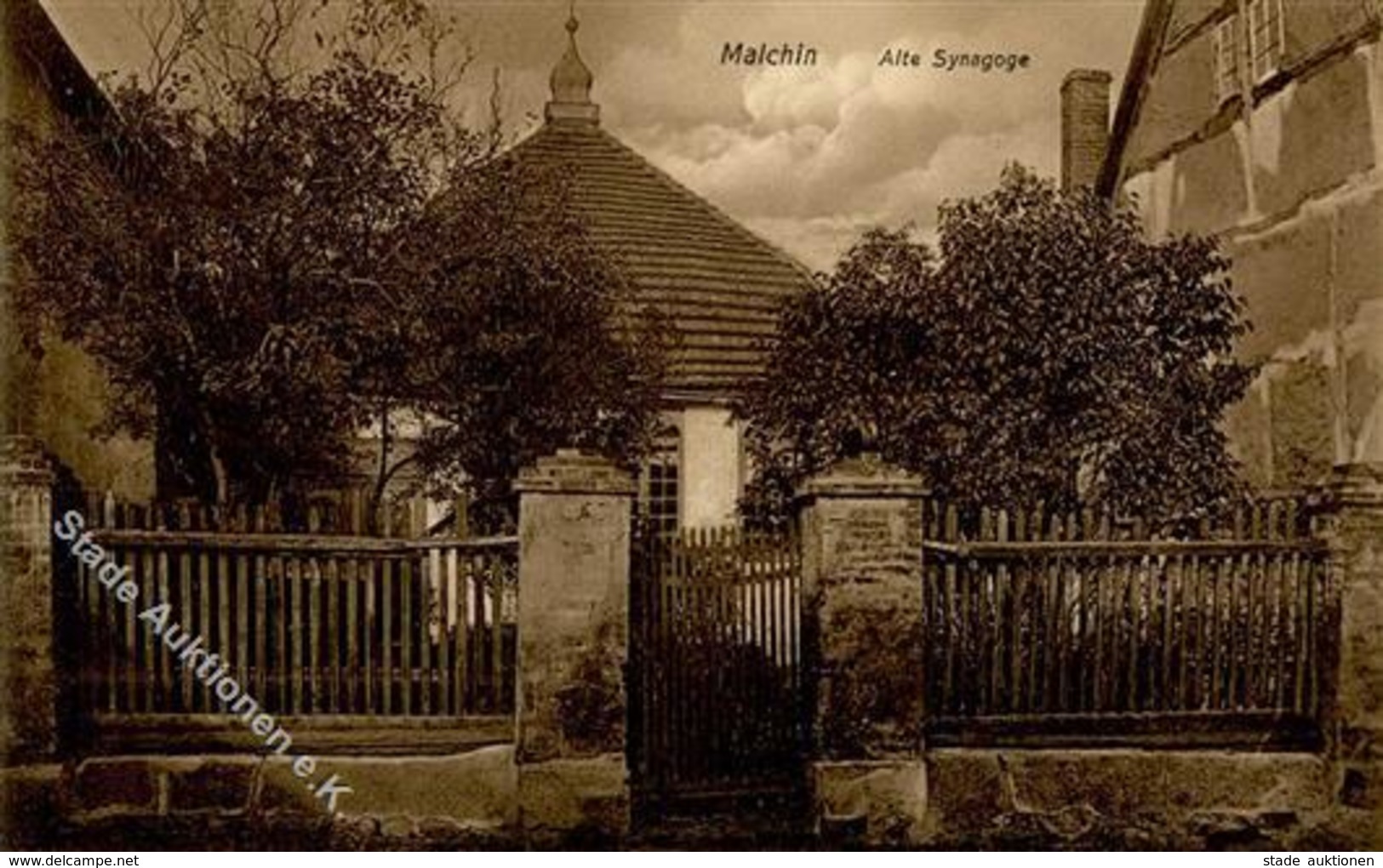 Synagoge MALCHIN - Rücks. Klebestelle! Synagogue - Judaika