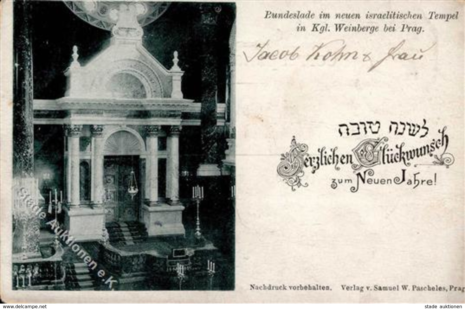 Synagoge PRAG - Bundeslade Im Neuen Israelitischen Tempel In KGL.WEINBERGE Bei Prag, Ecken Gerundet II Synagogue - Judaisme