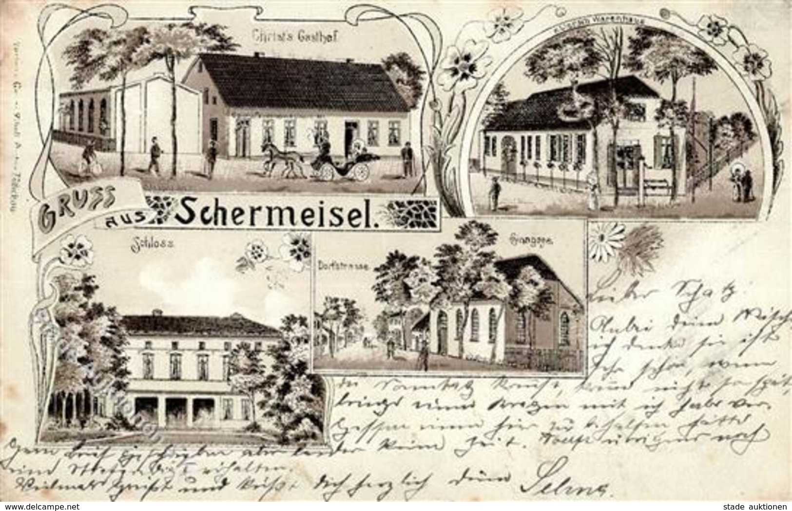 Synagoge SCHERMEISEL,Neumark - Litho Mit Synagoge, Etwas Fleckig, I-II Synagogue - Judaika