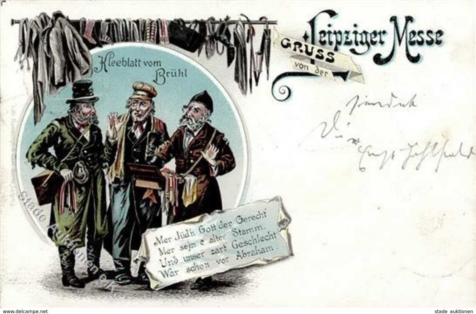 Antisemitismus Leipzig (O7000) Messe Kleeblatt Vom Brühl Juden 1899 I-II (Marke Entfernt) - Jewish