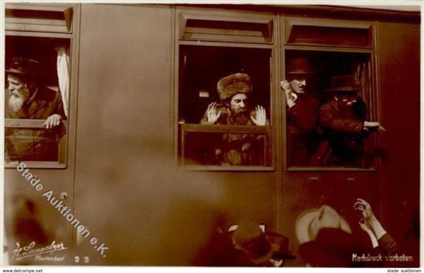 Judaika - MARIENBAD - Juden Im Zug - Seltene Fotokarte (keine Ak) I-II Judaisme - Jewish