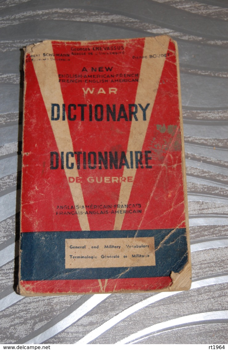 DICTIONNAIRE DE GUERRE ANGLAIS AMERICAIN FRANCAIS - 1943 - Wörterbücher