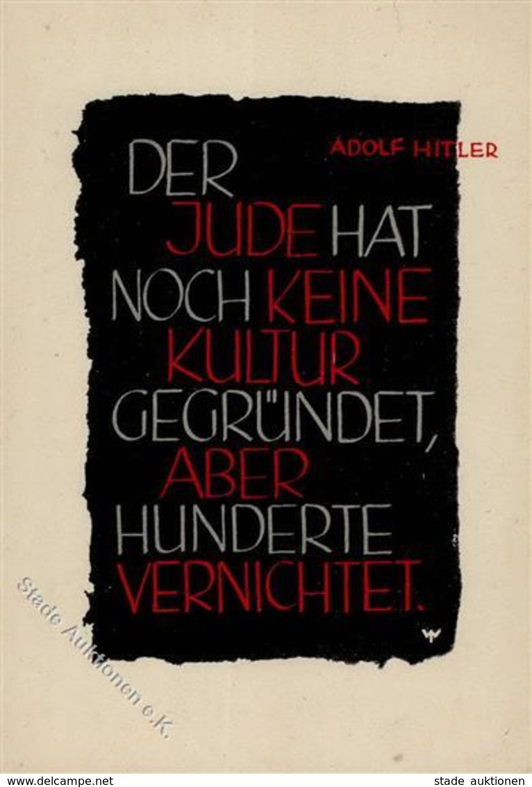 NS-JUDAIKA WK II - Der JUDE Hat Noch Keine Kultur.., 1943 I-II - Jewish