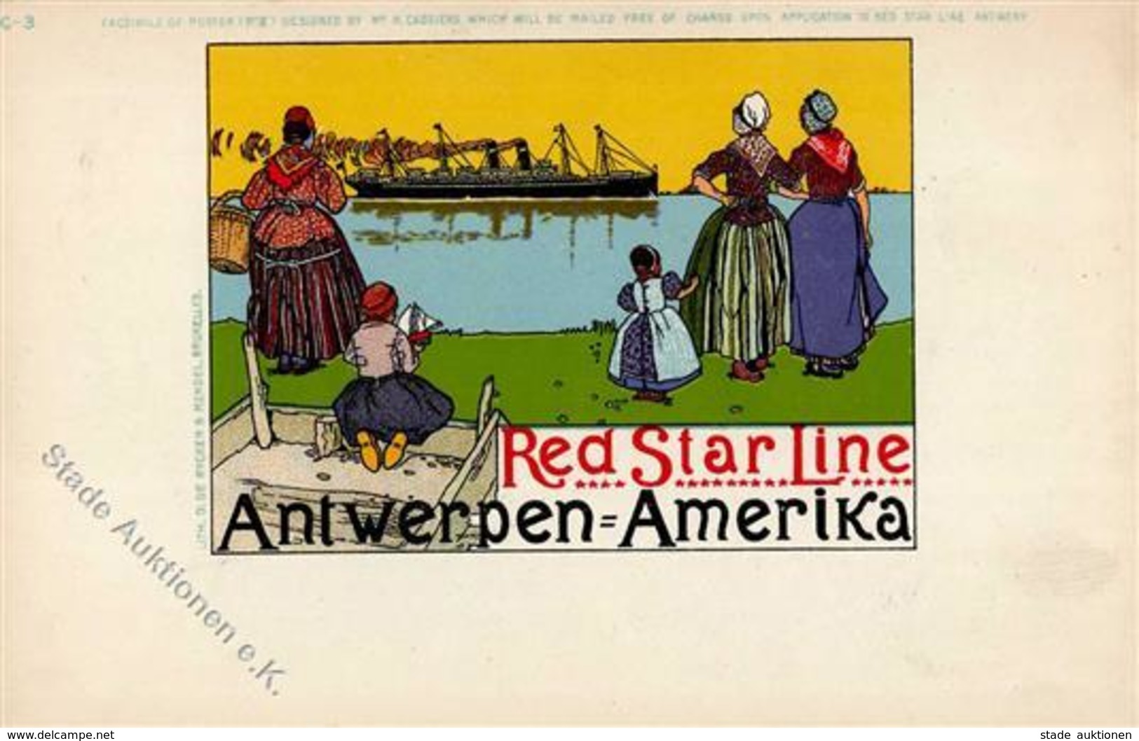 Marine Red Star Line Antwerpen Amsterdam Künstlerkarte I-II - Marines