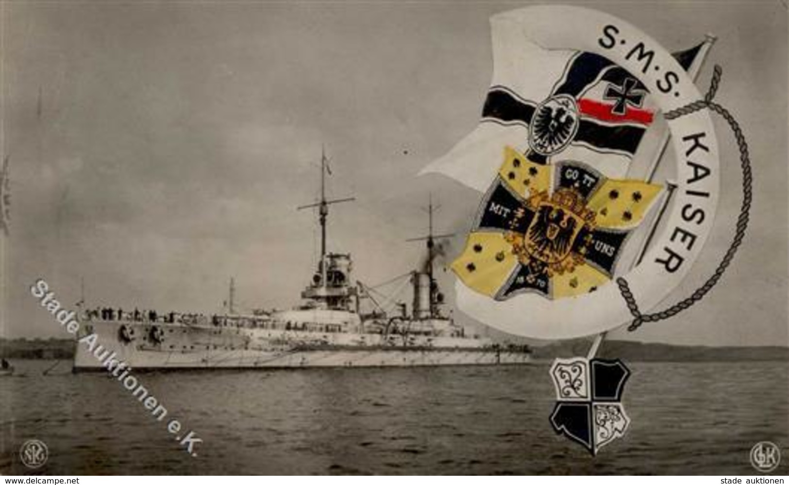 Marine SMS Kaiser Foto-Karte NPG I-II - Marines