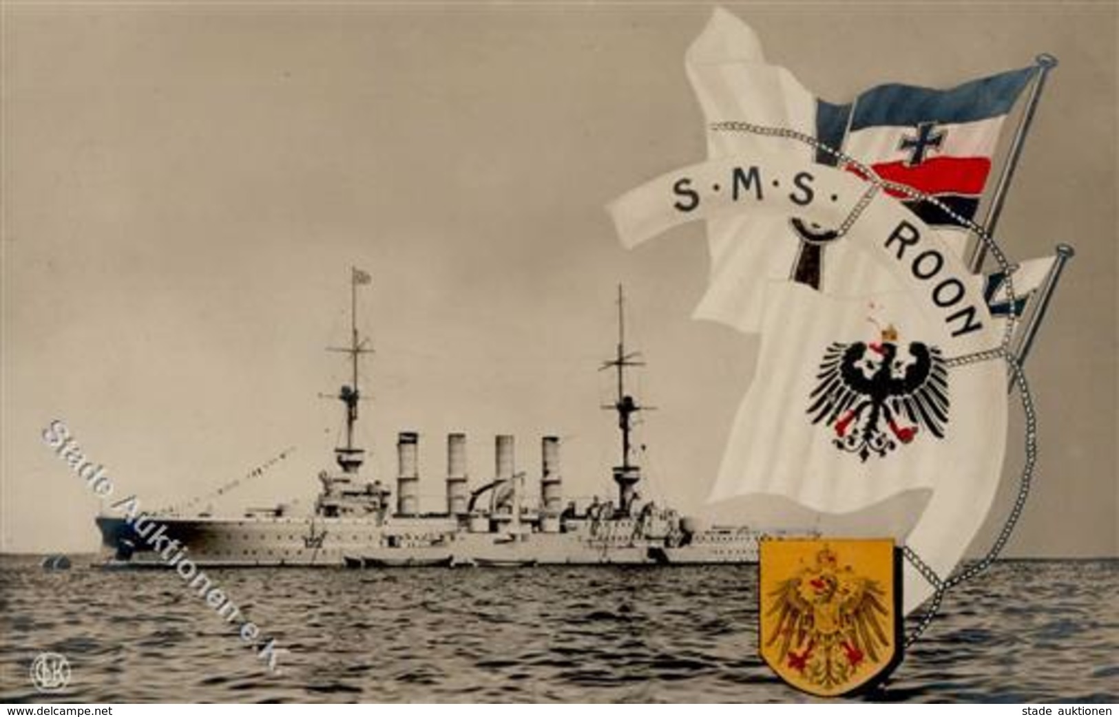 Marine SMS Roon Foto-Karte NPG I-II - Marines