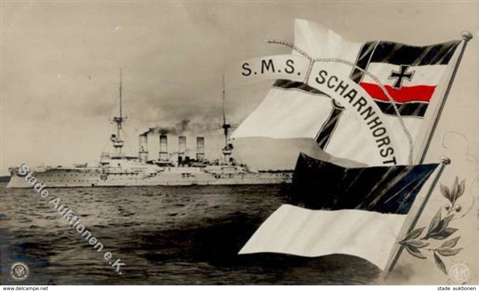 Marine SMS Scharnhorst Foto-Karte NPG I-II - Marines