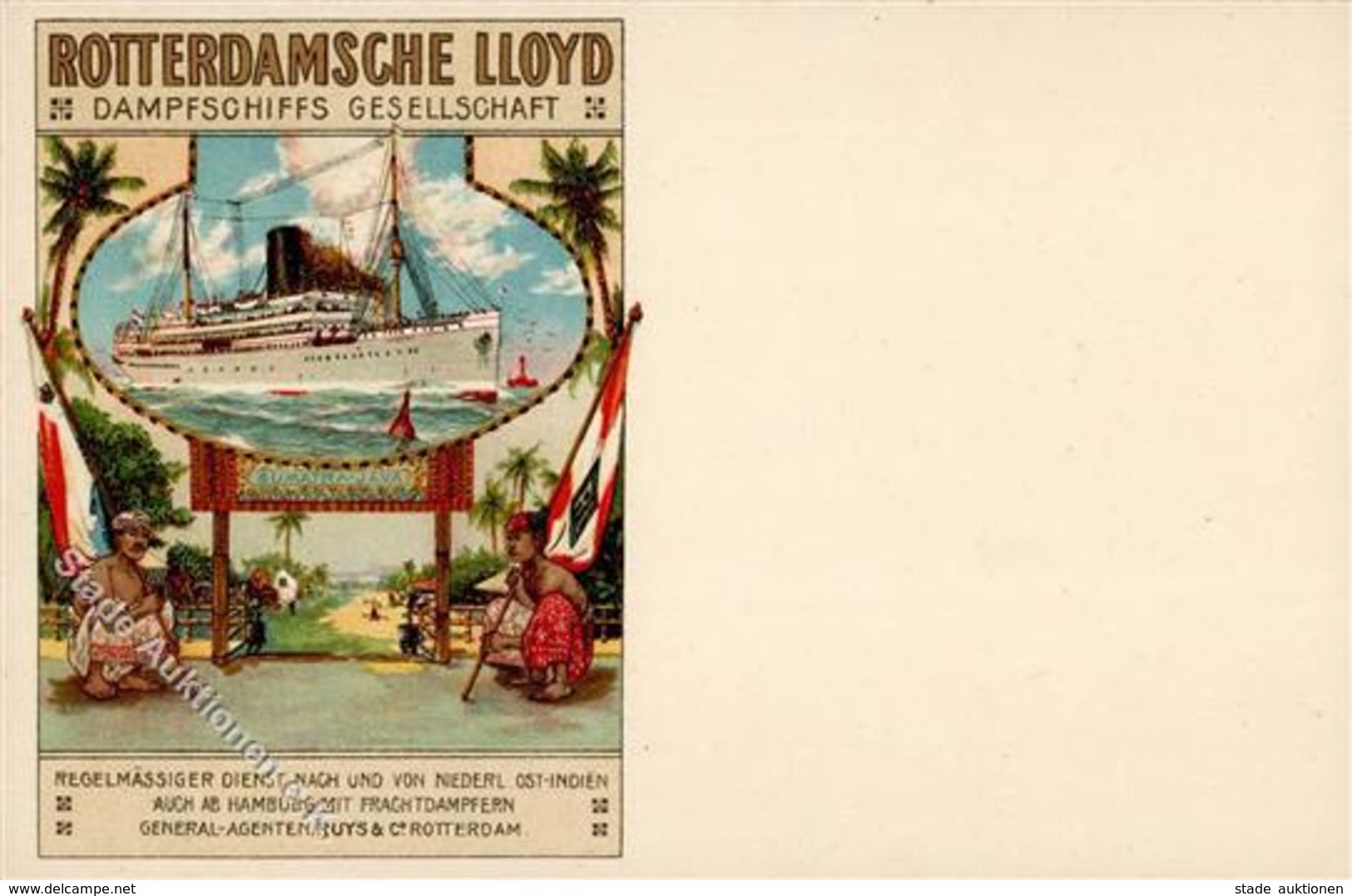 Dampfer Rotterdamsche Lloyd Dampfschiffs Gesellschaft Künstlerkarte I-II (keine Ak-Einteilung) - Warships