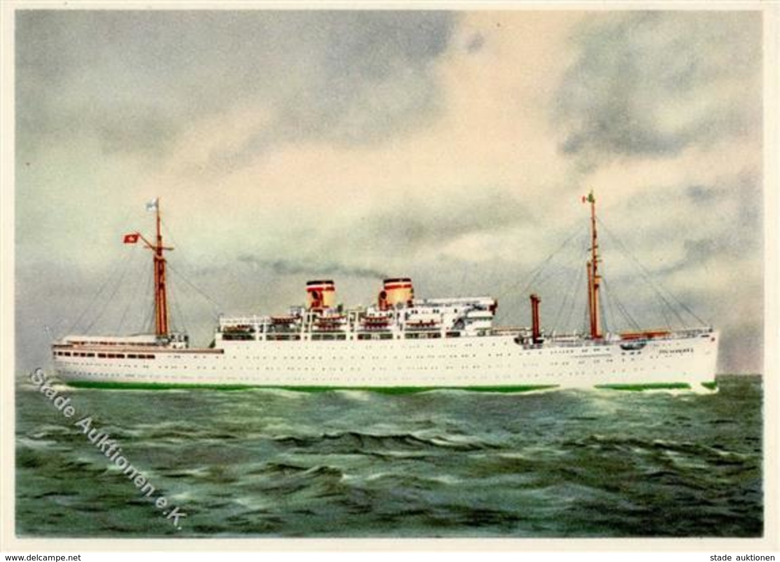 Hamburg-Amerika-Line Schiff Milwaukee Künstlerkarte I-II Bateaux Bateaux - Warships