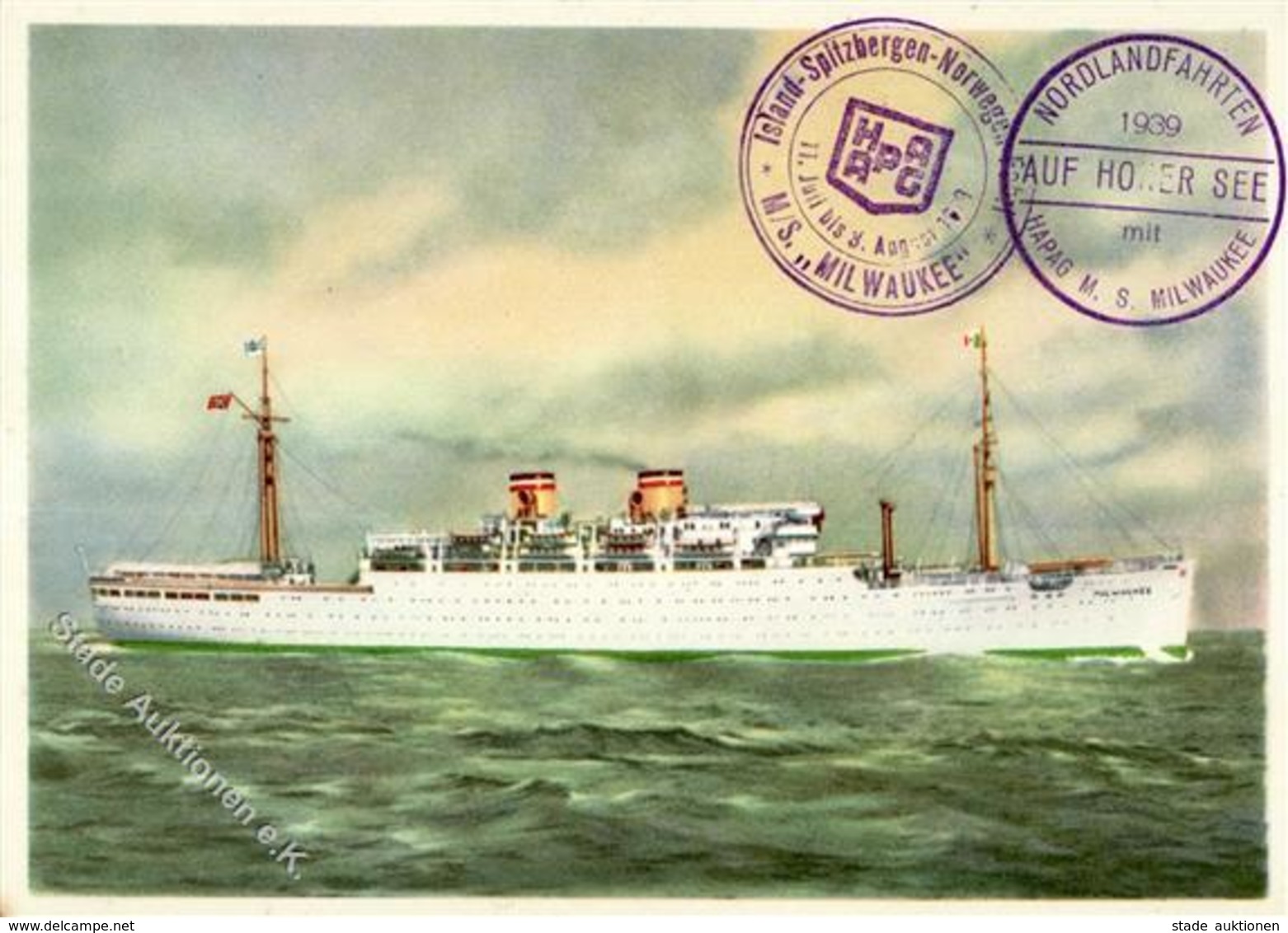 MS MILWAUKEE - Bodr-o NORDLANDFAHRTEN SITZBERGEN-NORWEGEN 1939 I - Warships