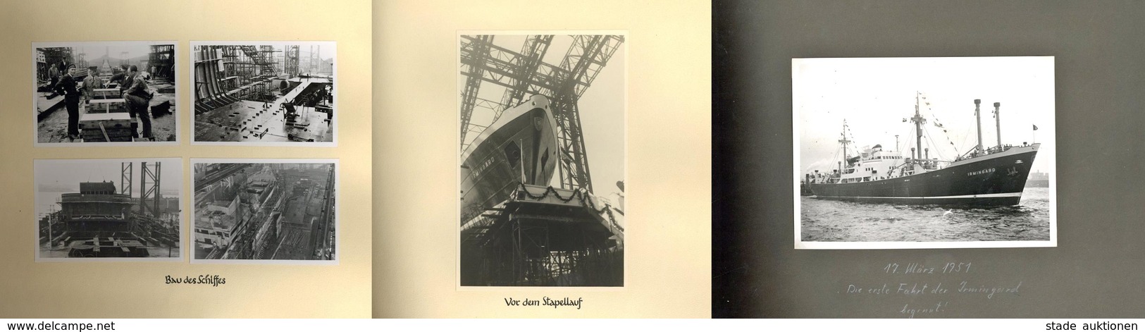 Schiff IRMGARD 1951, 2 Fotoalben Mit über 120 Fotos Vom Bau über Stapellauf Bis Zur 1. Fahrt, Hochinteressante Dokumenta - Warships
