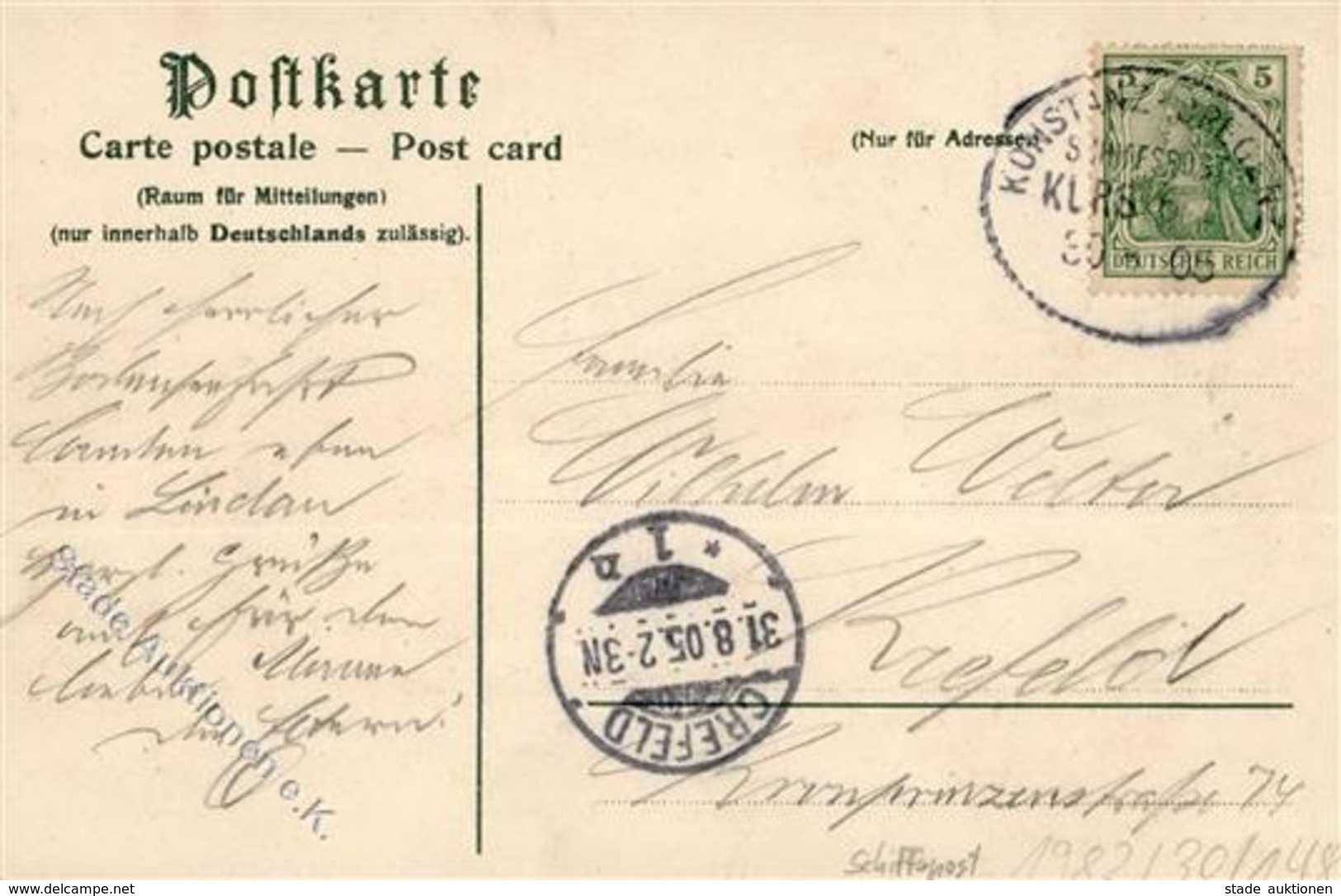 Bodenseeschiffspost Stpl. Konstanz Bregenz 1905 I-II - Sonstige & Ohne Zuordnung