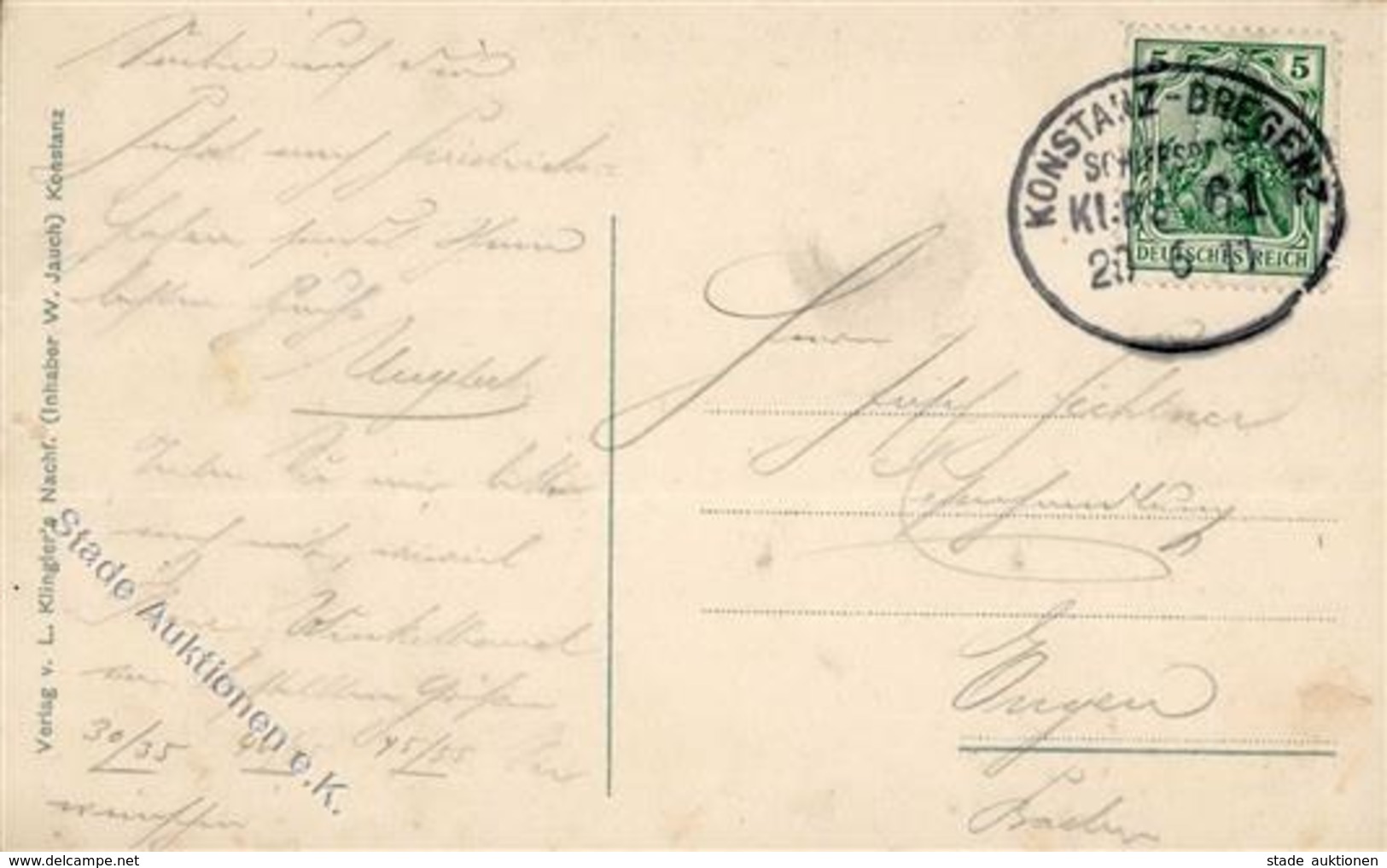 Bodenseeschiffspost Stpl. Konstanz Bregenz 20.6.1911 I-II - Other & Unclassified