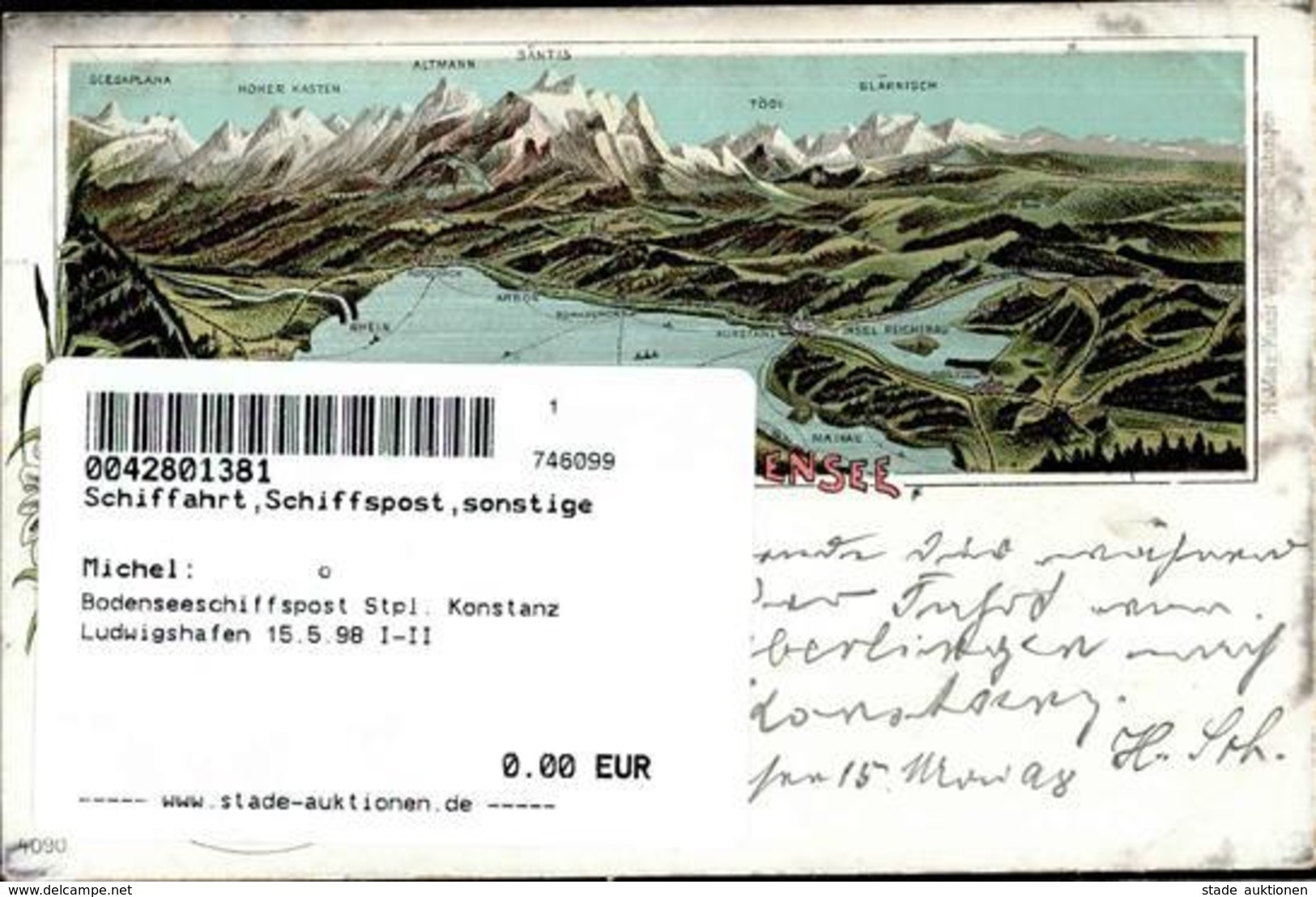 Bodenseeschiffspost Stpl. Konstanz Ludwigshafen 15.5.98 I-II - Other & Unclassified