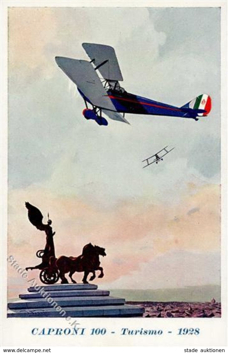 Flugzeug Vor 1945 Caproni 100 Künstlerkarte I-II Aviation - 1939-1945: 2. Weltkrieg