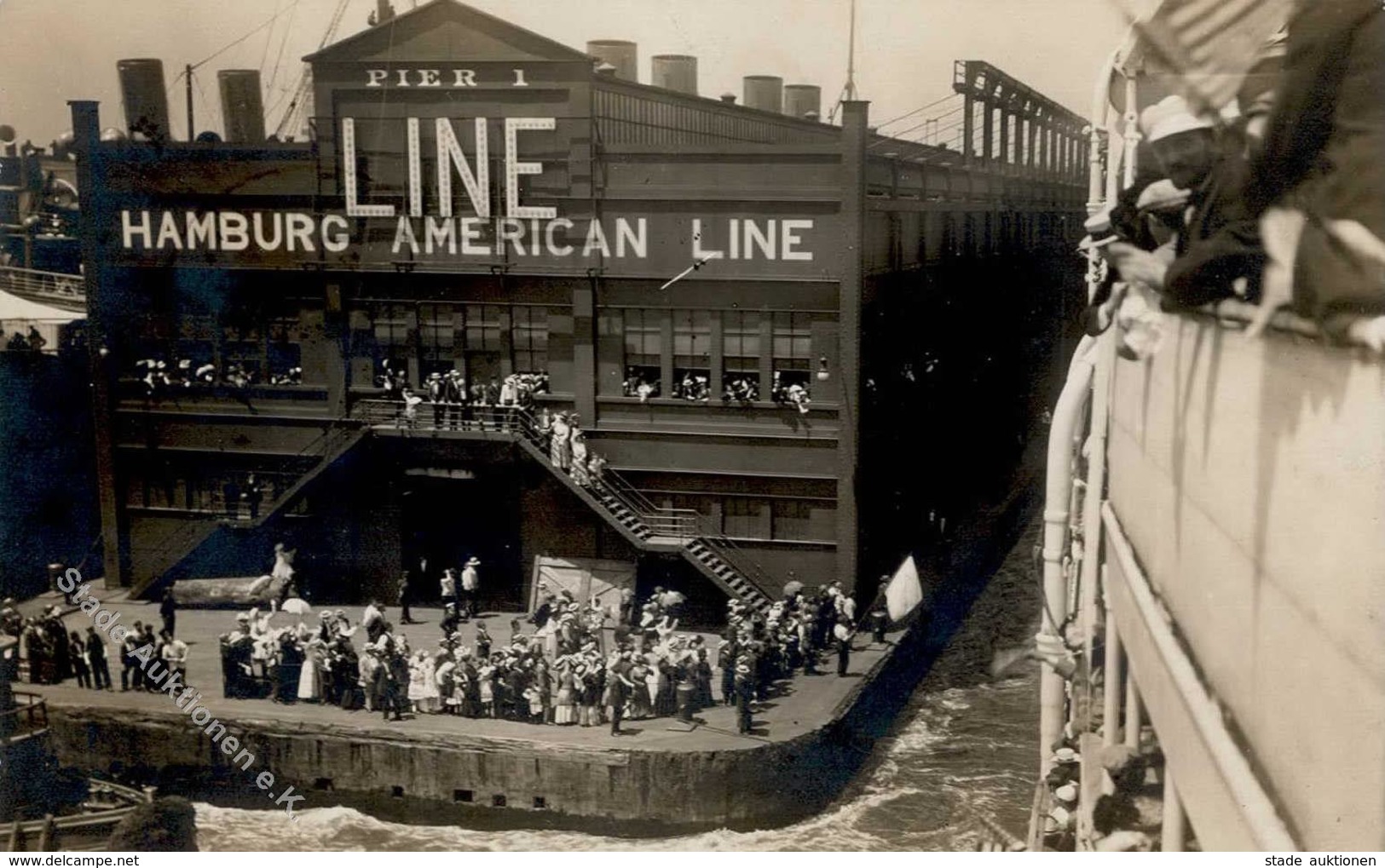 Hapag Lloyd Pier 1 Stempel Deutsch Amerikanische Seepost Hamburg New-York Foto AK 1910 I-II - Aviateurs