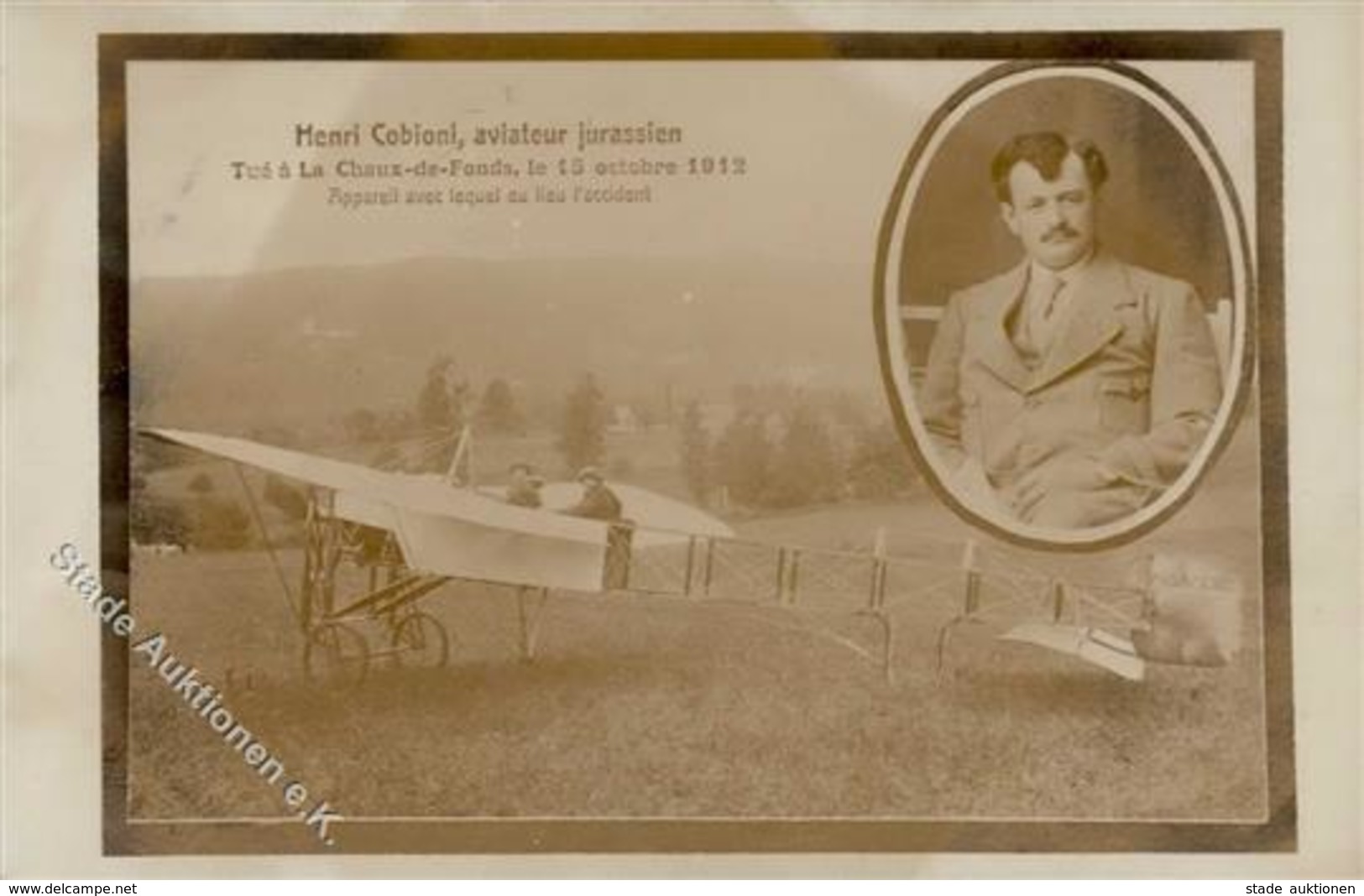 Flugwesenpionier Henri Cobioni Foto AK I-II - Airmen, Fliers