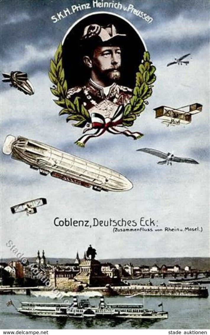 Flugereignis Prinz Heinrich Flug KOBLENZ Zeppelin Flugzeuge I-II Aviation Aviation Dirigeable - Aviadores