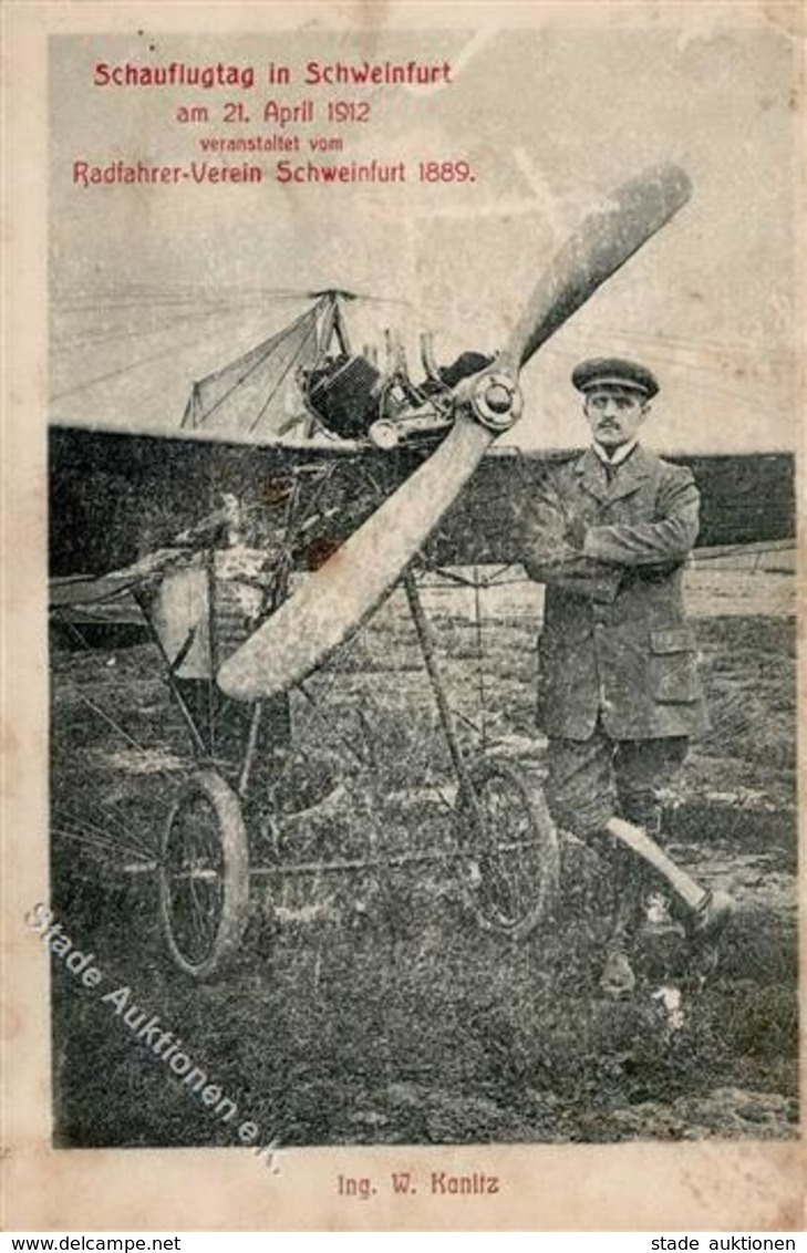 Flugereignis Schweinfurt (8720) Schauflugtag Ing. W. Kanitz I-II (fleckig) Aviation - Aviateurs