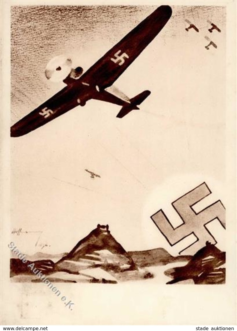 Flugwesen WK II  Künstlerkarte I-II Aviation - 1939-1945: 2a Guerra