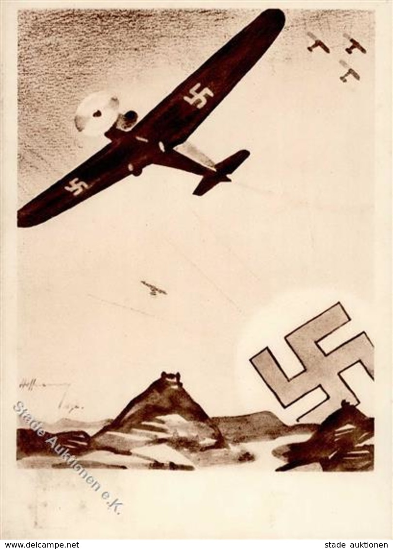 Flugwesen WK II  Künstlerkarte I-II Aviation - 1939-1945: 2. Weltkrieg