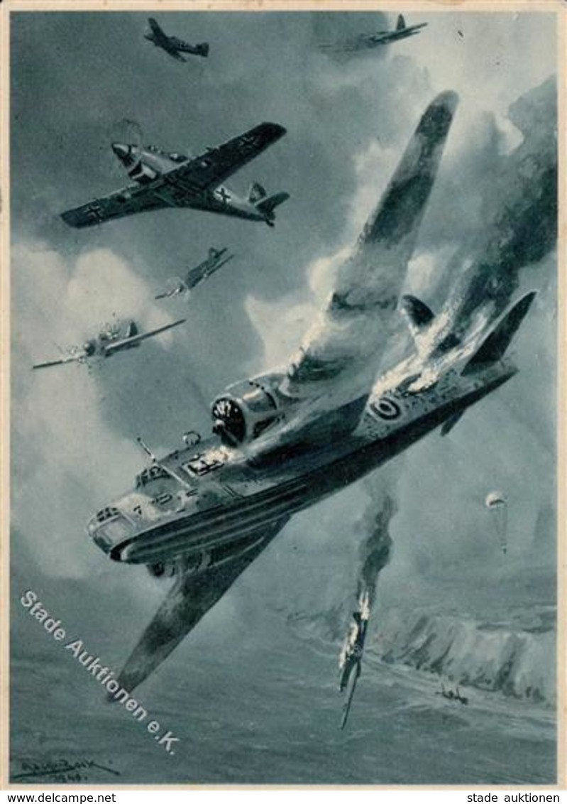 Flugwesen WK II Sign. Bock, Adolf Künstlerkarte I-II Aviation - 1939-1945: 2nd War