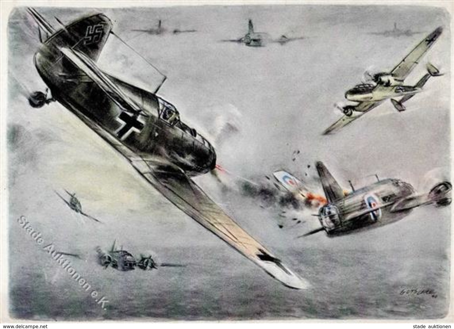 Flugwesen WK II Sign. Gotschke Künstlerkarte I-II Aviation - 1939-1945: 2nd War