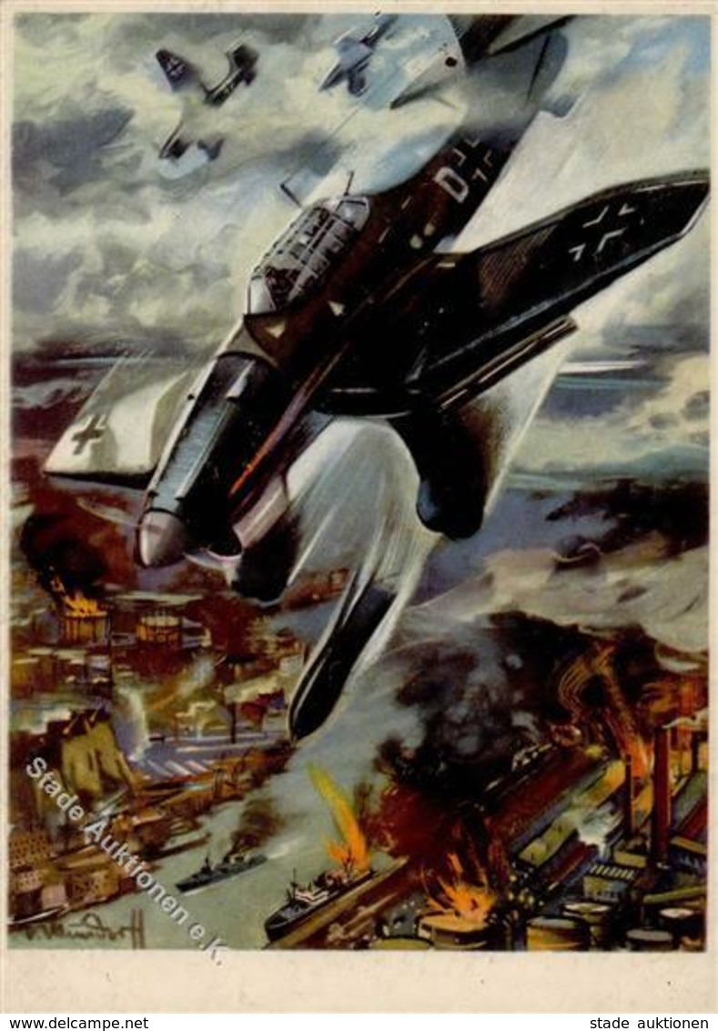 Flugwesen WK II Sign. Mundorff Künstlerkarte I-II Aviation - 1939-1945: 2. Weltkrieg